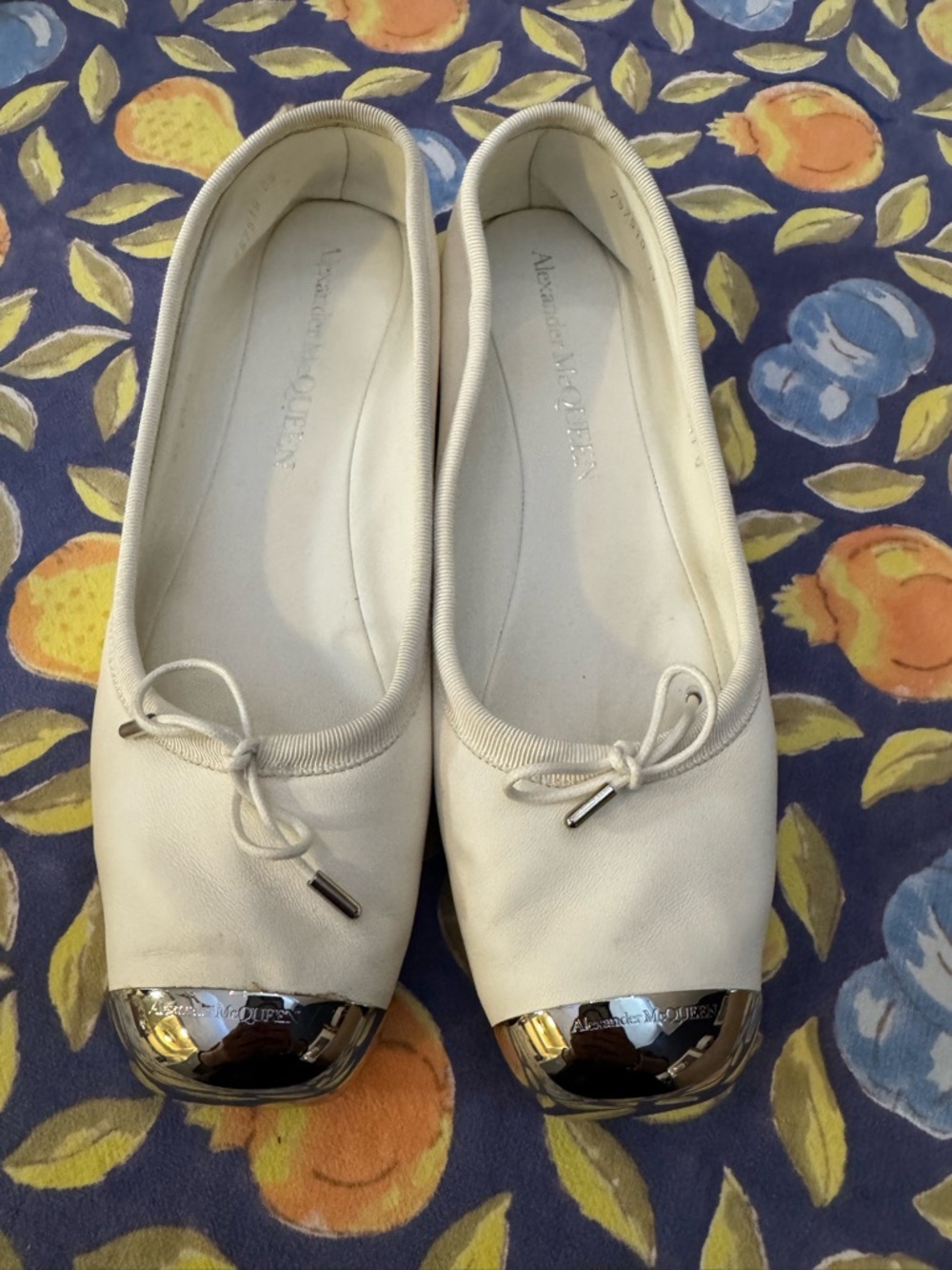 Alexander McQueen Steel Toe Lambskin Ballet Flat 39/9
